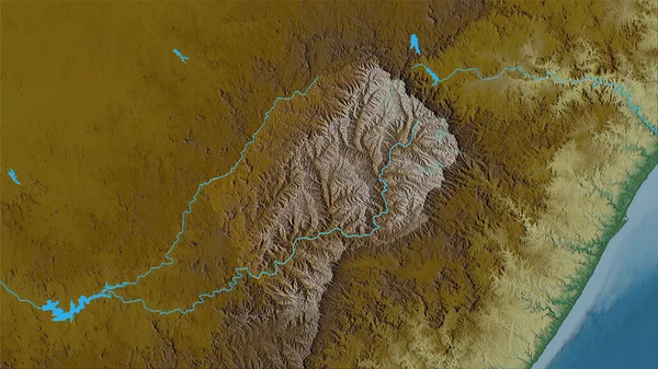 Área Lesotho Mapa Topográfico Relieve Proyección Estereográfica Composición Cruda Capas — Foto de Stock