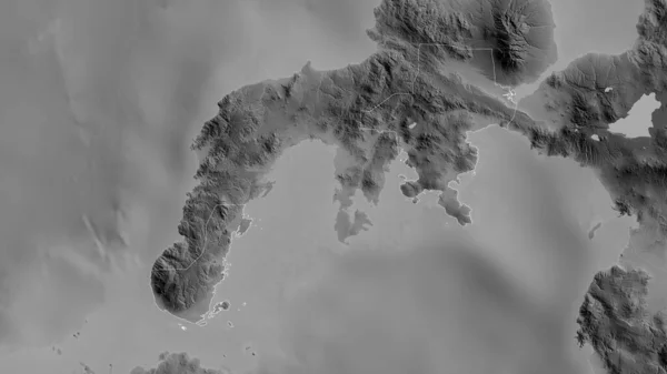フィリピンの州ザンボアンガ スール 湖や川とグレースケールの地図 形状は その国の領域に対して概説 3Dレンダリング — ストック写真