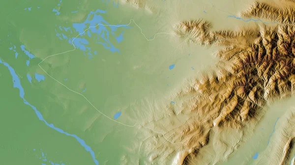 Кашкадарья Область Узбекистана Цветные Шейдерные Данные Озерами Реками Форма Очерченная — стоковое фото