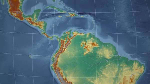 Venezuela Sousedství Vzdálená Perspektiva Bez Obrysu Mapa Topografického Reliéfu — Stock fotografie