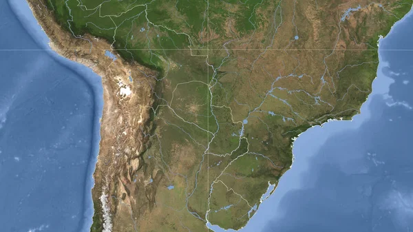 Paraguay Zijn Buurt Afstandelijk Schuin Perspectief Geen Contouren Satellietbeelden — Stockfoto
