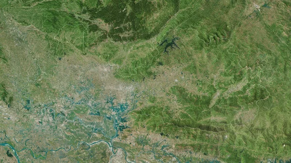 Bac Giang Provinsen Vietnam Satellitbilder Form Som Skisseras Mot Dess — Stockfoto