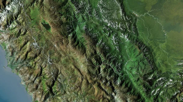 Junín Región Perú Imágenes Satélite Forma Delineada Contra Área País — Foto de Stock