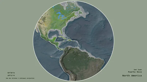 Région Porto Rico Est Centrée Dans Cercle Entourant Son Continent — Photo