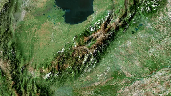 Mérida Estado Venezuela Imágenes Satélite Forma Delineada Contra Área País — Foto de Stock