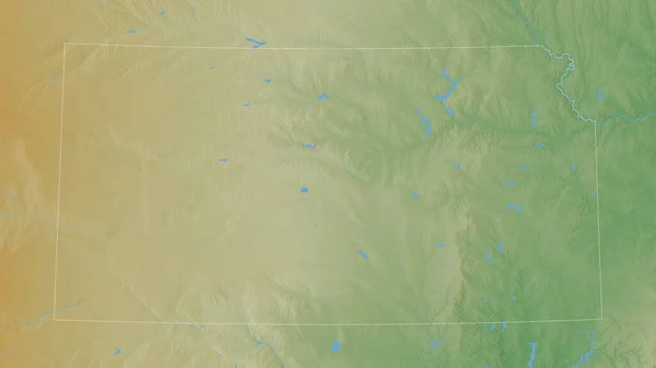 Канзас Штат Сша Цветные Шейдерные Данные Озерами Реками Форма Очерченная — стоковое фото