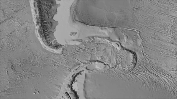 그라인 지도에 스코샤 Scotia Tectonic Plate 이웃이다 가공하지 윤곽이 — 스톡 사진