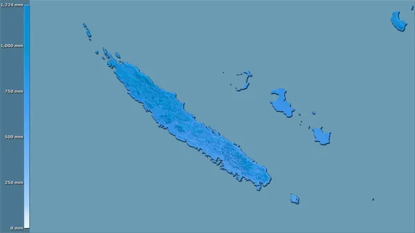 Neerslag Van Het Natste Kwart Het Nieuw Caledonië Gebied Stereografische — Stockfoto