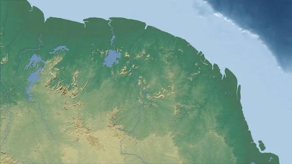 スリナムだ 国のクローズアップの視点 アウトラインなし 地形図によると — ストック写真