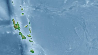 Vanuatu 'da. Ülkenin yakın perspektifi, özet yok. renk fiziksel haritası