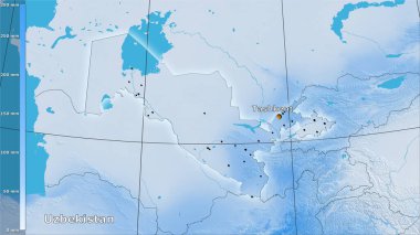 Efsanevi stereografik projeksiyonda Özbekistan bölgesindeki en nemli ayın yağışı - ana bileşim