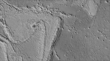 Tektonik plakalar, Tonga plaka alanına komşu bölgelerin gri tonlama haritasında yer almaktadır. Van der Grinten I yansıması (eğik dönüşüm)
