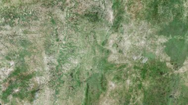 Kara, Togo bölgesi. Uydu görüntüleri. Ülke alanına göre şekillendirilmiş. 3B görüntüleme