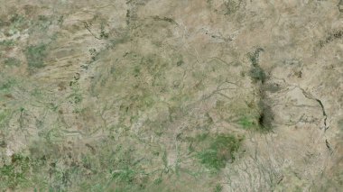 Batı Darfur, Sudan eyaleti. Uydu görüntüleri. Ülke alanına göre şekillendirilmiş. 3B görüntüleme