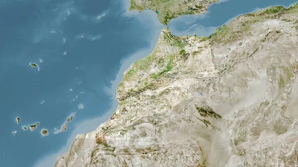 Територія Марокко Супутнику Карта Стереографічній Проекції Сира Композиція Растрових Шарів — стокове фото