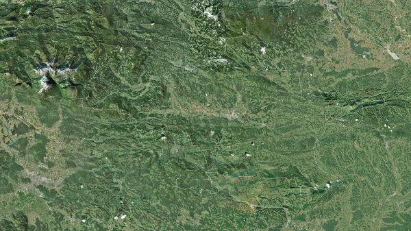 Savinjska 斯洛文尼亚统计区 卫星图像 形状与它的国家相对应 3D渲染 — 图库照片