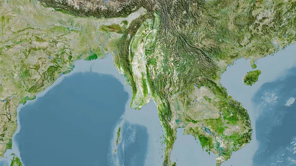 Myanmar Området Satelliten Karta Stereografisk Projektion Sammansättning Raster Skikt — Stockfoto
