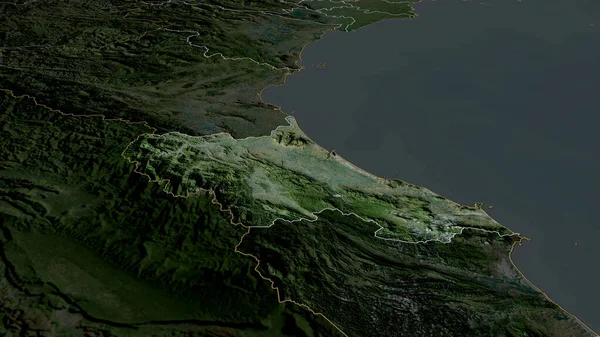 Тинь Провинция Вьетнам Масштабируется Выделяется Спутниковые Снимки Рендеринг — стоковое фото