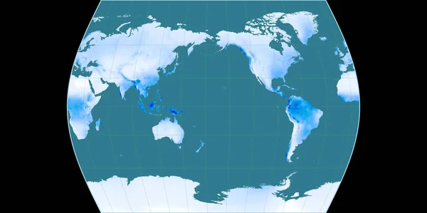 Wereldkaart Times Atlas Projectie Gericht 170 West Lengtegraad Gemiddelde Jaarlijkse — Stockfoto