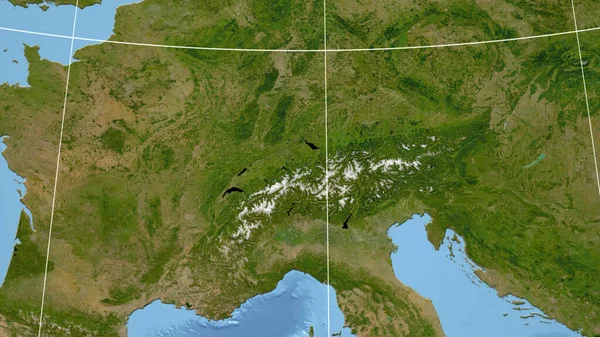 Suiza Barrio Perspectiva Distante Sin Contorno Imágenes Satélite —  Fotos de Stock