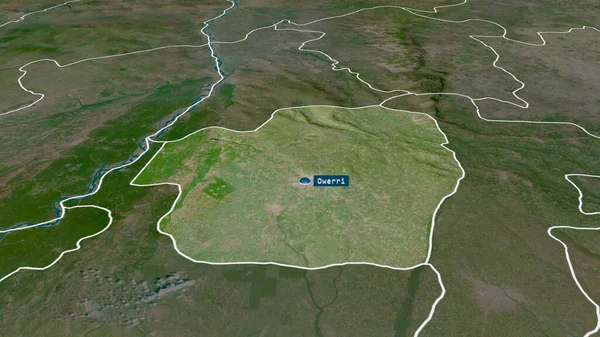 Imo Staat Nigeria Vergrößert Und Mit Kapital Hervorgehoben Satellitenbilder Rendering — Stockfoto