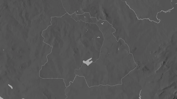 ザンビアのコッパーベルト州 湖や川とグレースケールの地図 形状は その国の領域に対して概説 3Dレンダリング — ストック写真