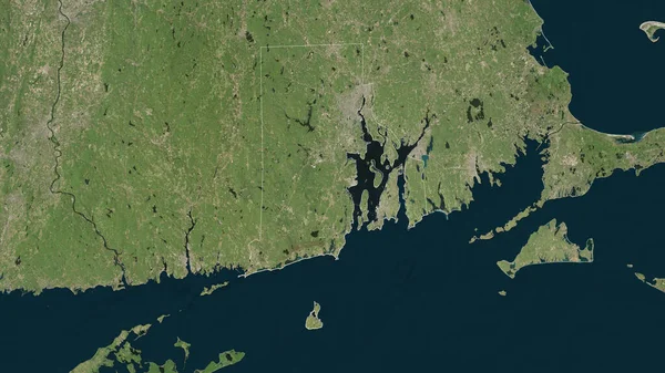 Rhode Island Stato Degli Stati Uniti Immagini Satellitari Forma Delineata — Foto Stock