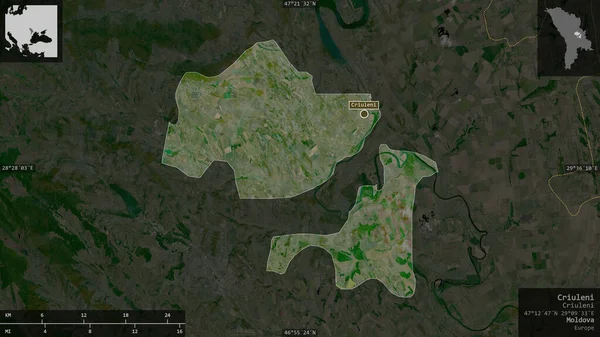 Криулені Район Молдови Супутникові Знімки Форма Представлена Проти Своєї Країни — стокове фото