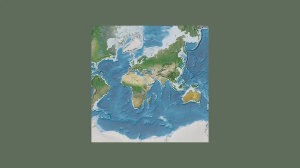 Világ Nagyszabású Térképének Négyzet Alakú Kerete Egy Ferde Van Der — Stock Fotó