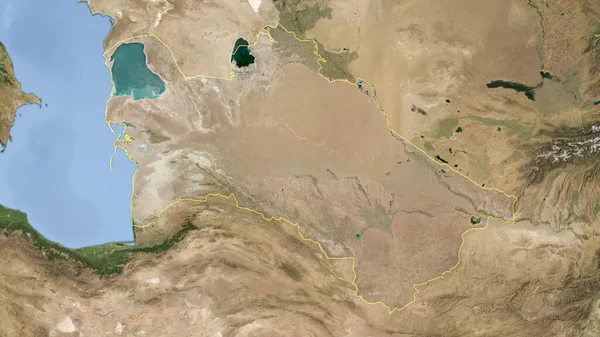 Turkmenistán Esbozado Imagen Satelital Alta Resolución —  Fotos de Stock