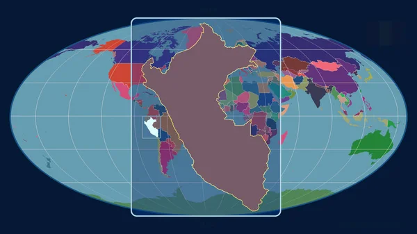 Zoomed Ενόψει Του Περού Σκιαγραφήσει Προοπτικές Γραμμές Σχέση Ένα Παγκόσμιο — Φωτογραφία Αρχείου