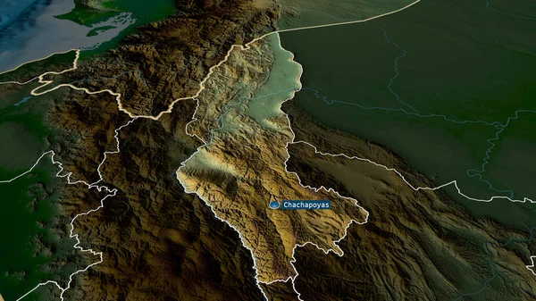Amazonas Región Perú Zoomed Destacó Con Capital Características Principales Del — Foto de Stock