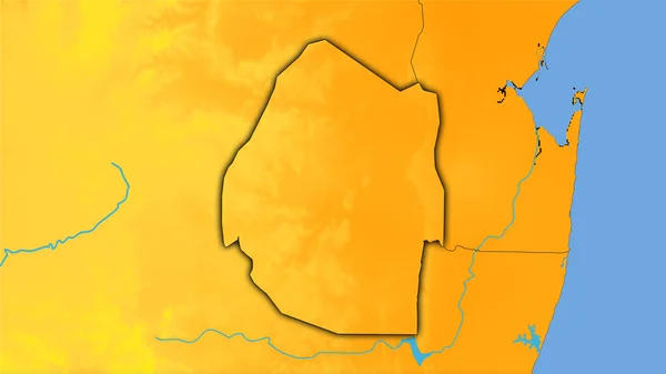 Swaziland Area Annual Temperature Map Stereographic Projection Raw Composition Raster — Stock Photo, Image