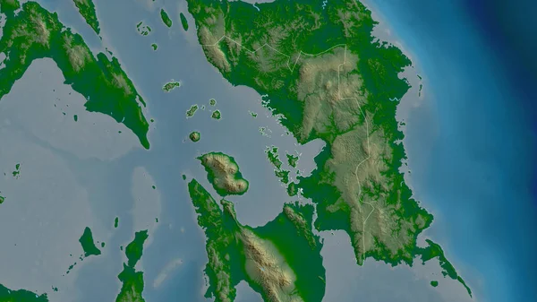 Samar Province Philippines 湖泊和河流的彩色阴影数据 形状与它的国家相对应 3D渲染 — 图库照片