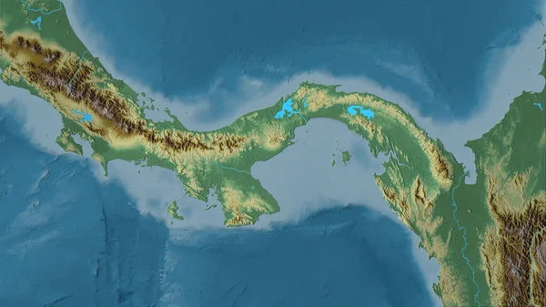 Área Panamá Mapa Topográfico Relevo Projeção Estereográfica Composição Bruta Das — Fotografia de Stock