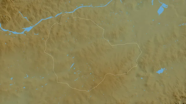 Suhbaatar Provincia Mongolia Datos Sombreado Colores Con Lagos Ríos Forma —  Fotos de Stock