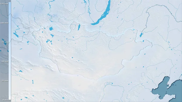 Precipitazione Del Quartiere Più Secco Della Mongolia Nella Proiezione Stereografica — Foto Stock