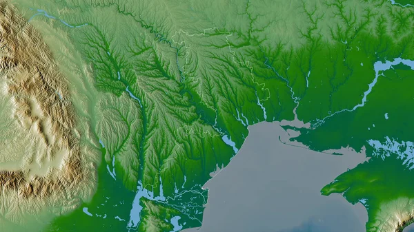Odessa Región Ucrania Datos Sombreado Colores Con Lagos Ríos Forma —  Fotos de Stock