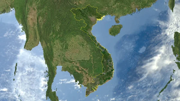 Vietnam Skisserat Högupplöst Satellitbild — Stockfoto