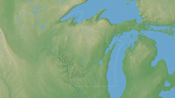 Wisconsin Negara Bagian Amerika Serikat Data Warna Warni Shader Dengan — Stok Foto