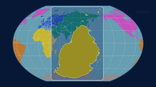 Vue Agrandie Des Contours Maurice Avec Des Lignes Perspective Par — Photo