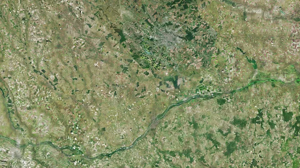 Giurgiu Επαρχία Της Ρουμανίας Δορυφορικές Εικόνες Σχηματισμός Που Σκιαγραφείται Ενάντια — Φωτογραφία Αρχείου