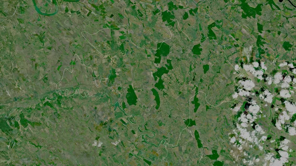 Briceni Distriktet Moldavien Satellitbilder Form Som Skisseras Mot Dess Landområde — Stockfoto