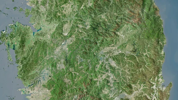 Chungcheongbuk Provincie Zuid Korea Satellietbeelden Vorm Geschetst Tegen Zijn Landelijk — Stockfoto
