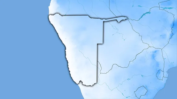 Área Namíbia Mapa Anual Precipitação Projeção Estereográfica Composição Bruta Camadas — Fotografia de Stock
