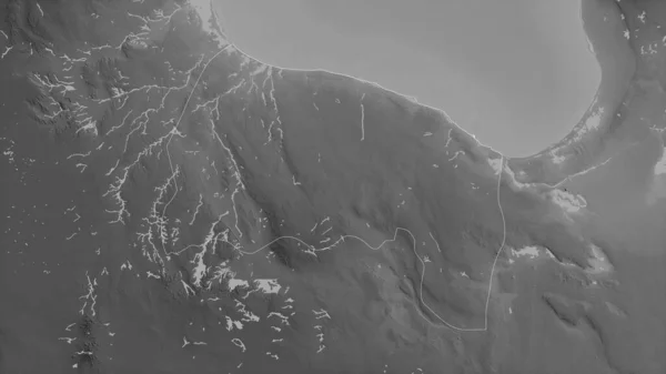 サルト リビアの地区 湖や川とグレースケールの地図 形状は その国の領域に対して概説 3Dレンダリング — ストック写真