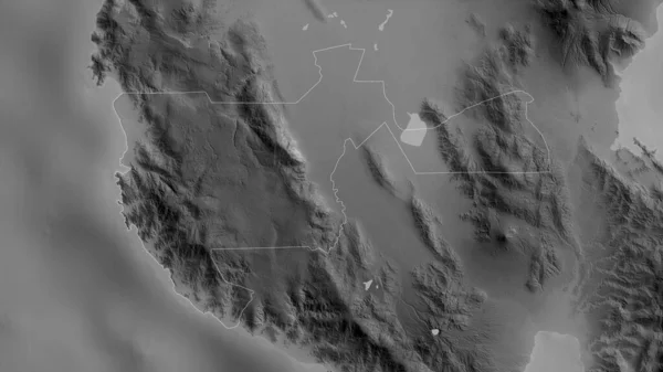 Sultan Kudarat Provincia Filipinas Mapa Escala Grises Con Lagos Ríos — Foto de Stock
