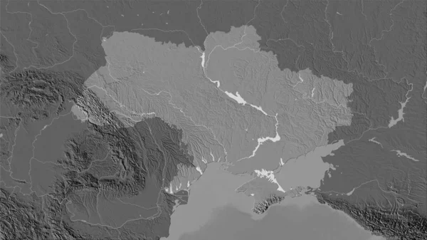Área Ucrania Mapa Elevación Bilevel Proyección Estereográfica Composición Cruda Capas — Foto de Stock