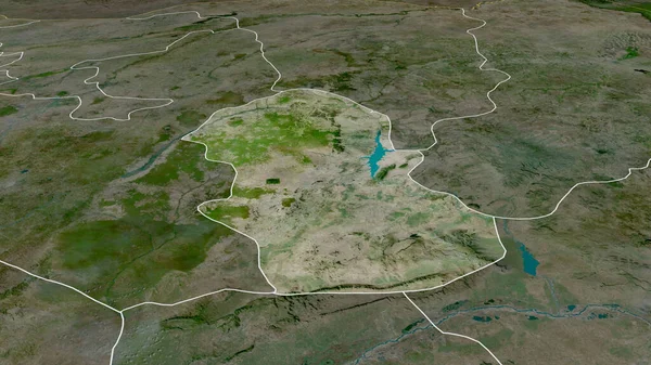 贡贝州的尼日利亚放大和突出 卫星图像 3D渲染 — 图库照片