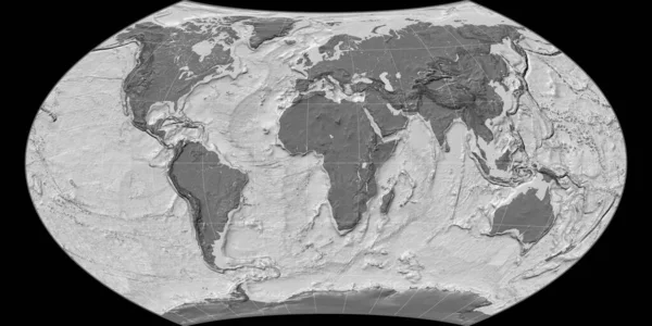 Mapa Mundo Projeção Wagner Viii Centrado Longitude Leste Bilevel Mapa — Fotografia de Stock